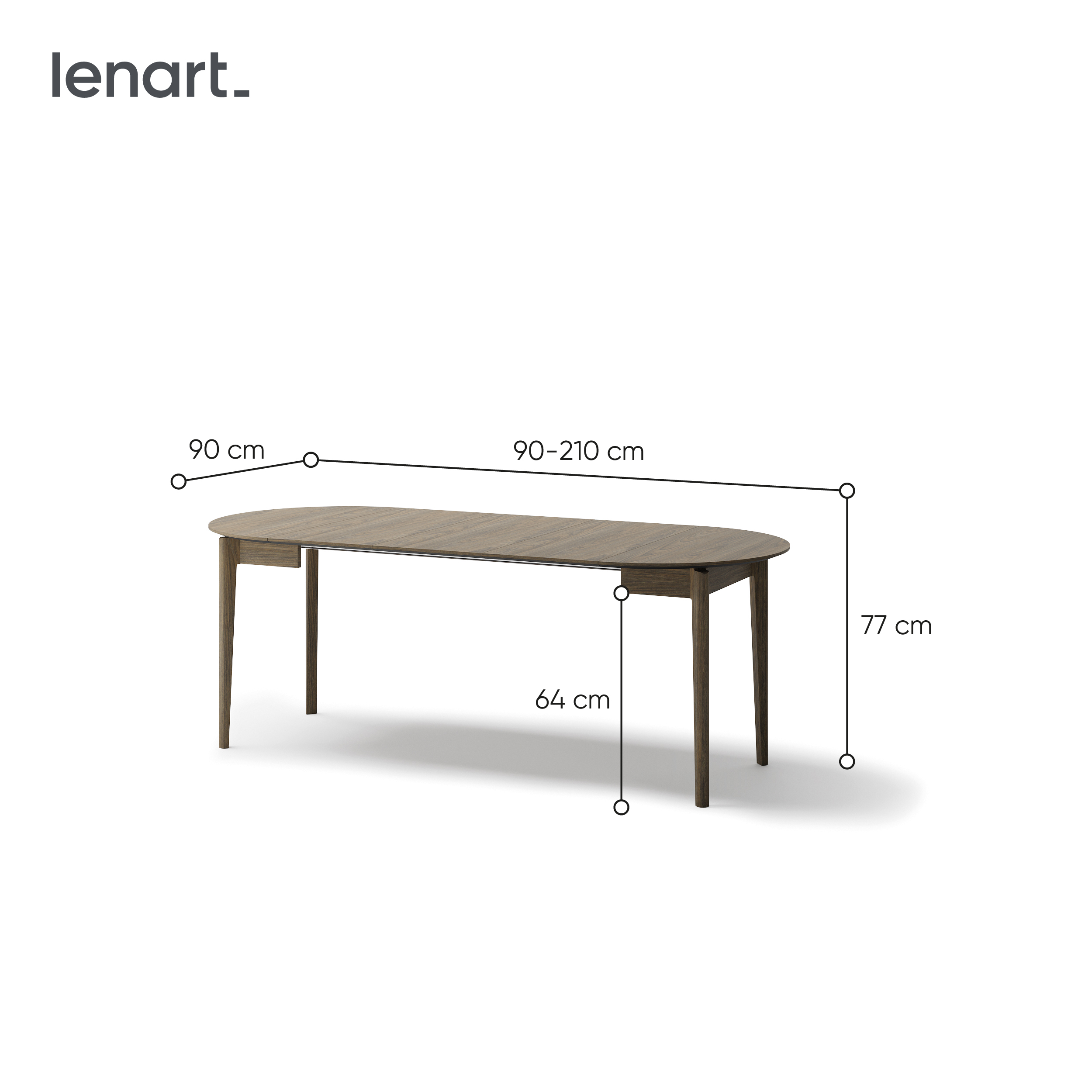 Ausziehbarer Esstisch Lenart PLOT PT-05